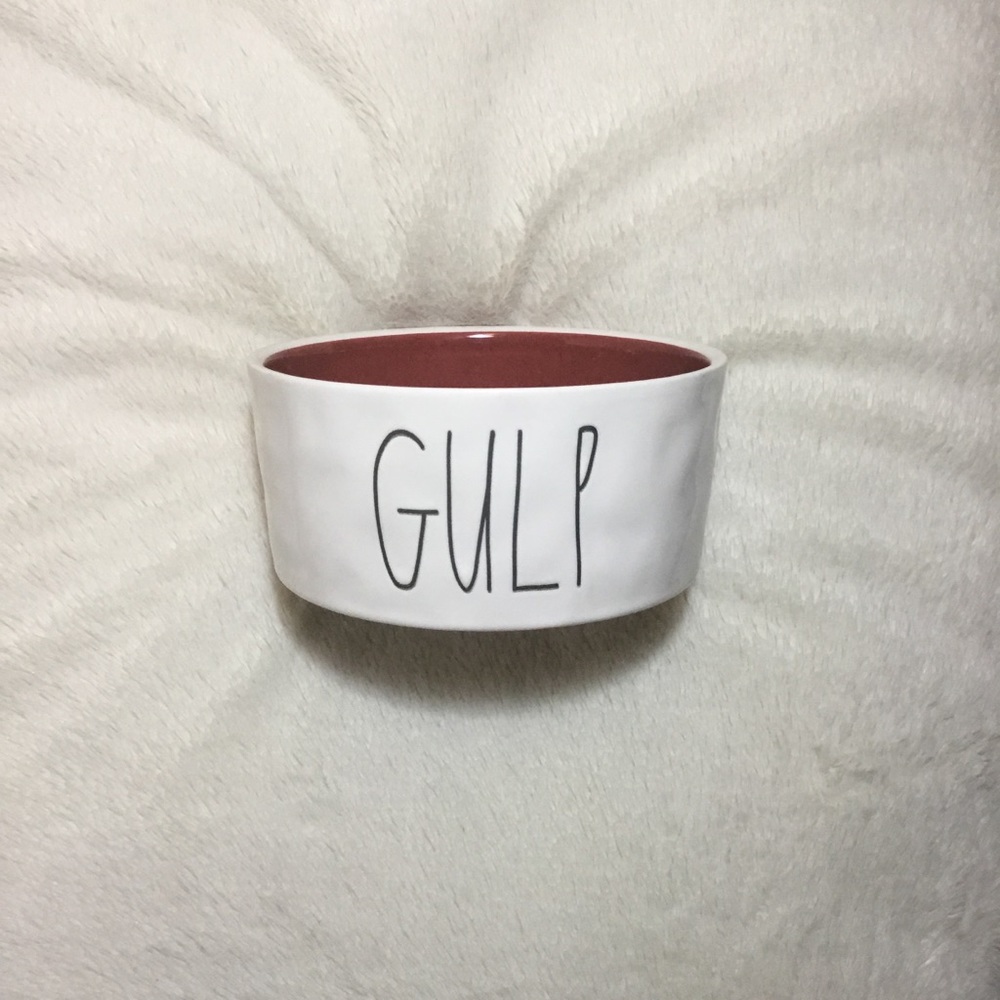 Rae Dunn LL GULP Red Colored Dog Pet Bowl NWT New